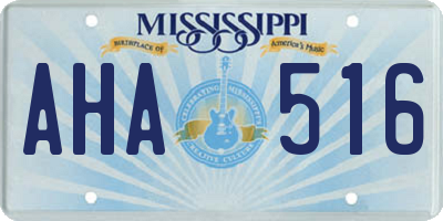 MS license plate AHA516