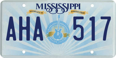 MS license plate AHA517