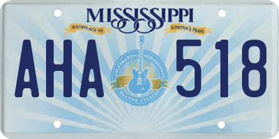 MS license plate AHA518