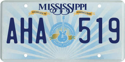 MS license plate AHA519