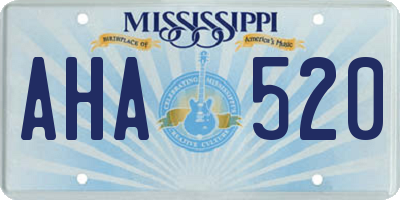 MS license plate AHA520