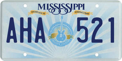 MS license plate AHA521