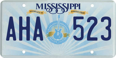 MS license plate AHA523