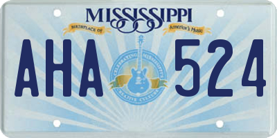 MS license plate AHA524