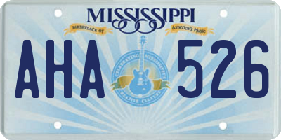 MS license plate AHA526