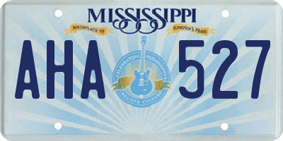 MS license plate AHA527
