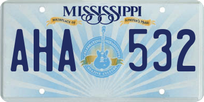 MS license plate AHA532