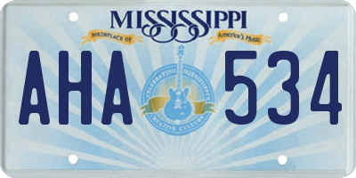 MS license plate AHA534