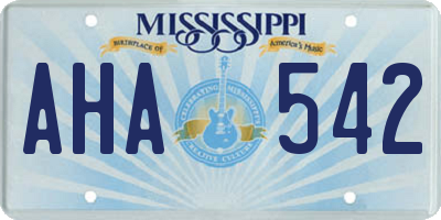 MS license plate AHA542