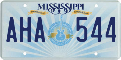 MS license plate AHA544