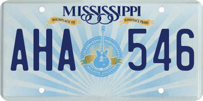 MS license plate AHA546