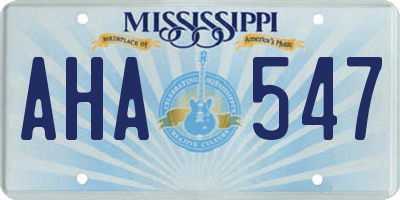 MS license plate AHA547