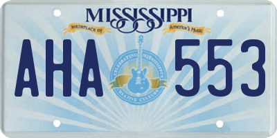 MS license plate AHA553