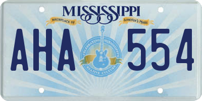 MS license plate AHA554