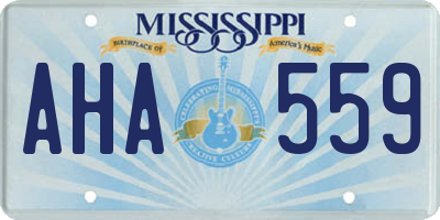 MS license plate AHA559