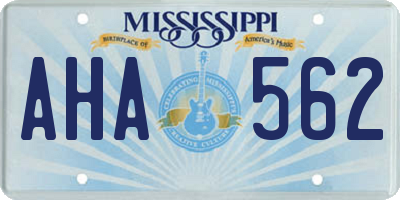 MS license plate AHA562