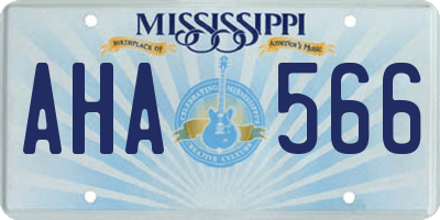 MS license plate AHA566