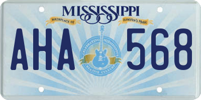 MS license plate AHA568