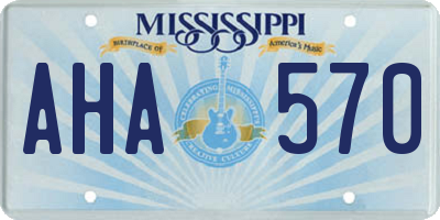 MS license plate AHA570