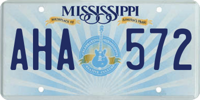 MS license plate AHA572
