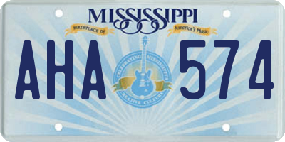 MS license plate AHA574