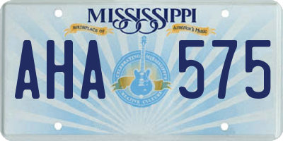 MS license plate AHA575