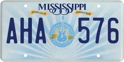 MS license plate AHA576