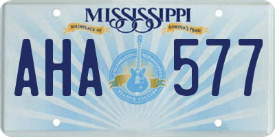 MS license plate AHA577