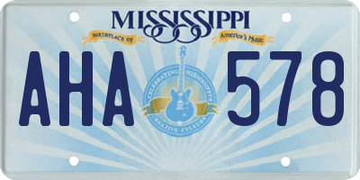 MS license plate AHA578