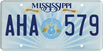 MS license plate AHA579