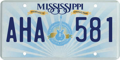 MS license plate AHA581