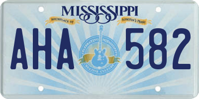 MS license plate AHA582
