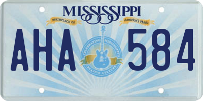 MS license plate AHA584