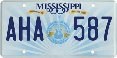MS license plate AHA587