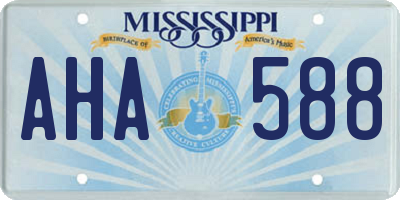 MS license plate AHA588