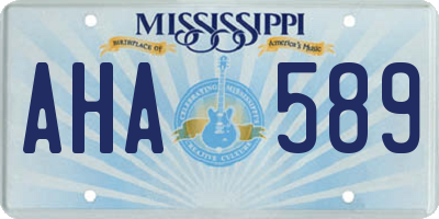 MS license plate AHA589