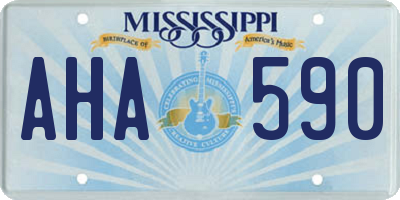 MS license plate AHA590