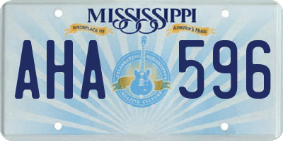MS license plate AHA596