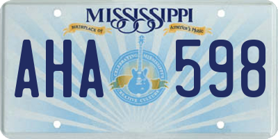 MS license plate AHA598