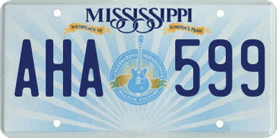 MS license plate AHA599