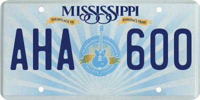 MS license plate AHA600