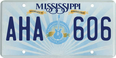 MS license plate AHA606