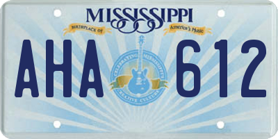 MS license plate AHA612