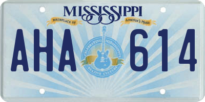 MS license plate AHA614