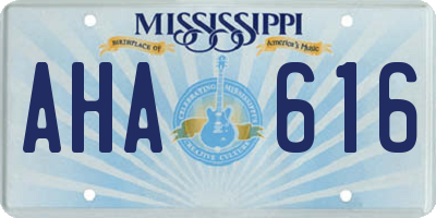 MS license plate AHA616