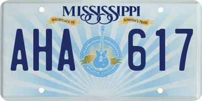 MS license plate AHA617