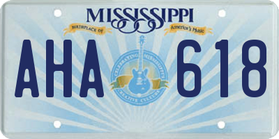 MS license plate AHA618