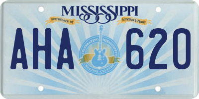MS license plate AHA620
