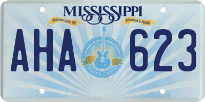 MS license plate AHA623