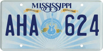 MS license plate AHA624